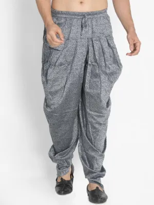 VASTRAMAY Men's Grey Cotton Blend Dhoti