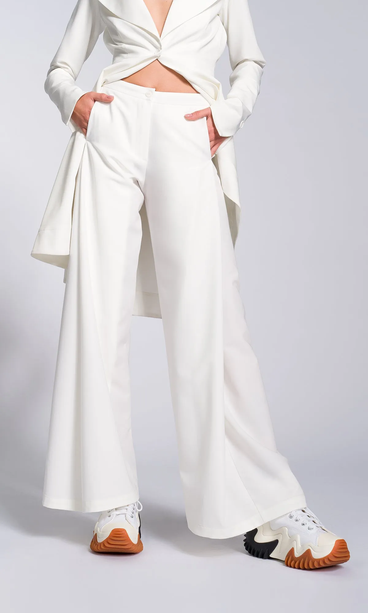 Wide Leg Pants with Folded Sides