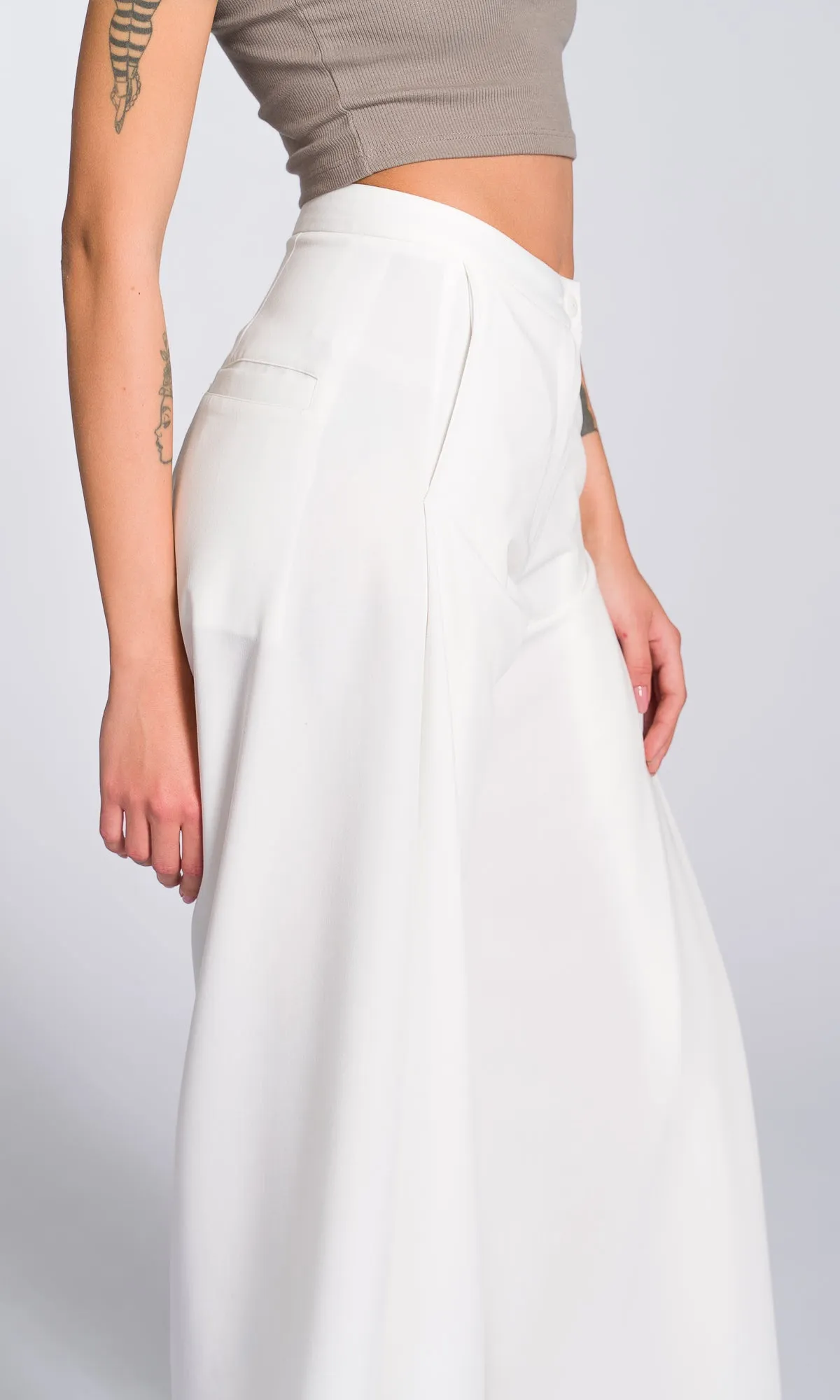 Wide Leg Pants with Folded Sides