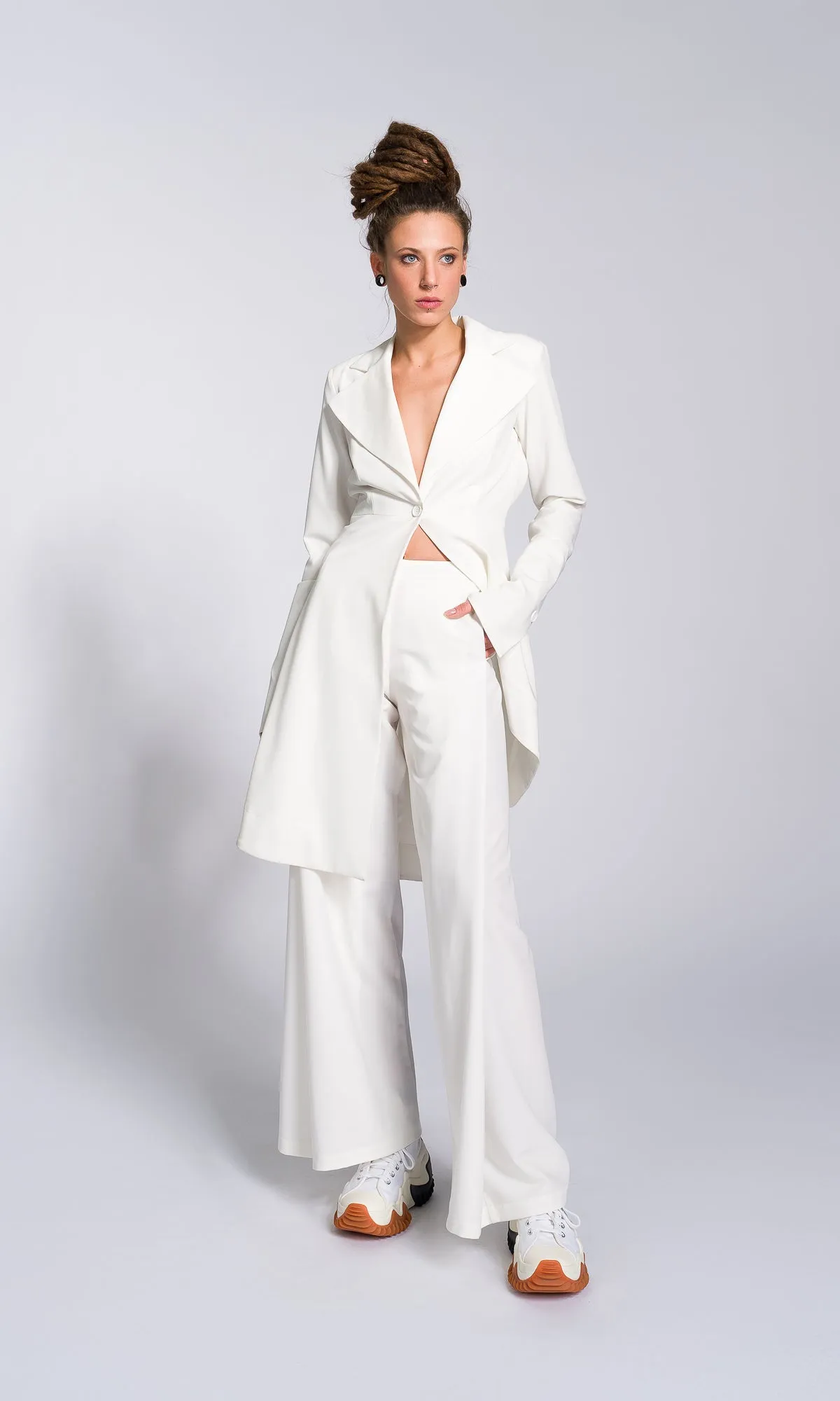 Wide Leg Pants with Folded Sides