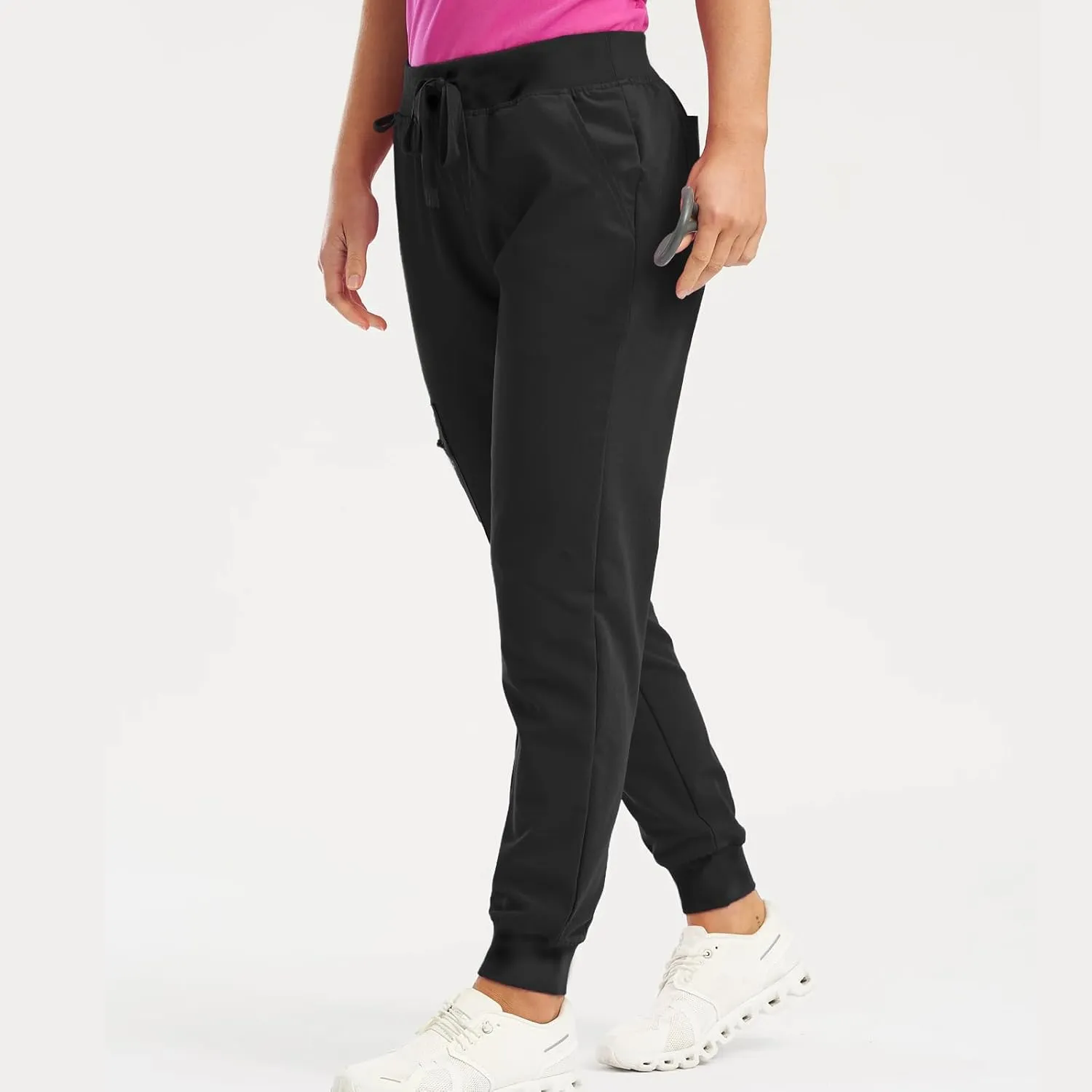 Women's Frosted Solid Color Casual Sport Pockets Drawstring Jogging Dressy Loose Fit Fashion