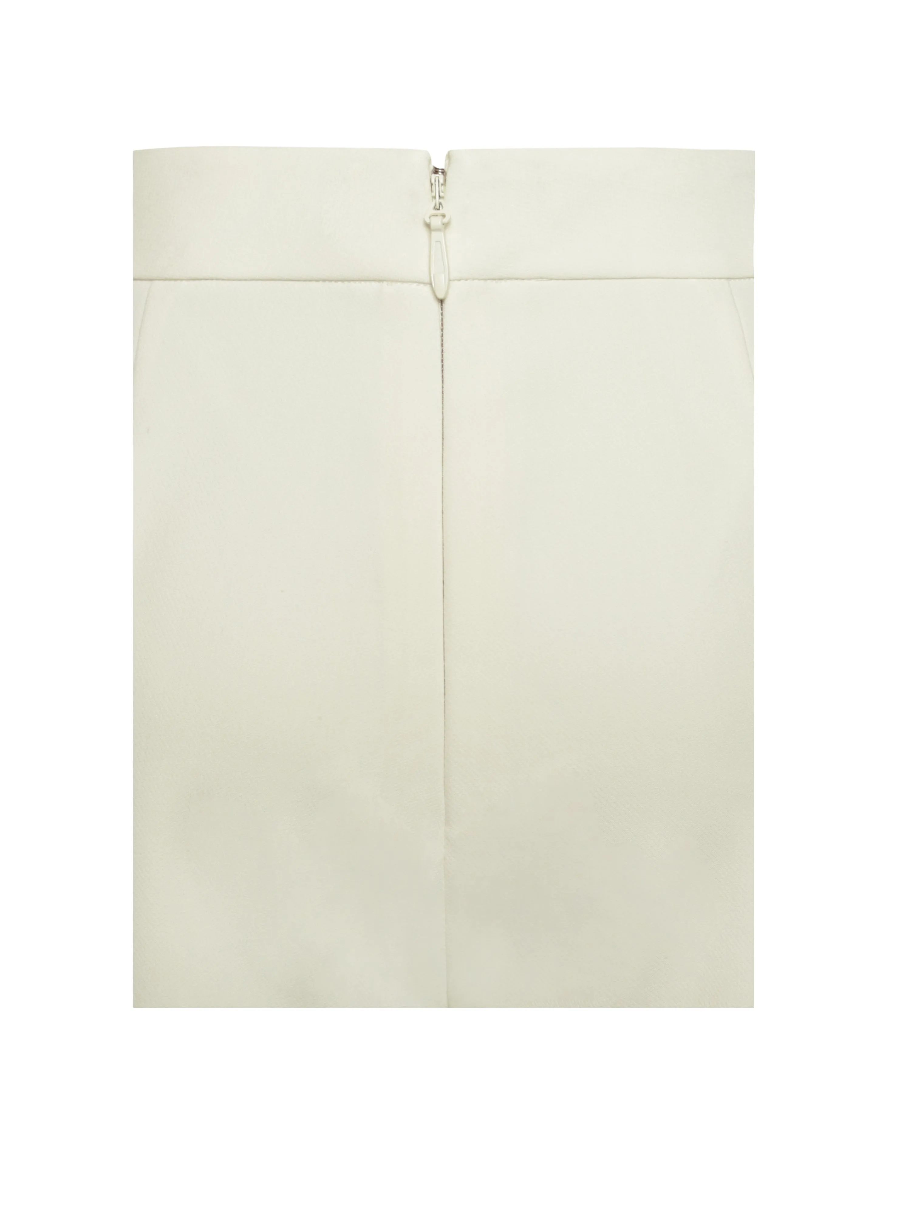 Yanely Cream White Charming Pants With Feather Trim