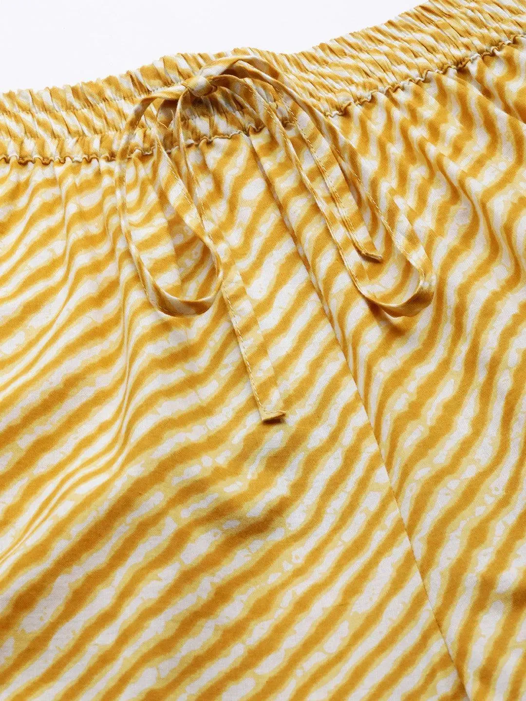 Yellow Printed Cotton Salwar Pants
